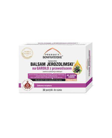 Balsam Jerozolimski na GARDŁO z prawoślazem 32 pastylki do ssania