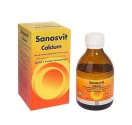 Calcium Sanosvit, syrop, smak bananowy, 150 ml 